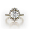 Michael M Defined Graduated Halo Oval Center Engagement Ring R739-3OV