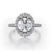 Michael M Defined Graduated Halo Oval Center Engagement Ring R739-3OV