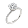 Michael M Crown 18K White Gold Round Center Diamond Engagement Ring R804-2