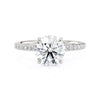 Michael M Crown 18K White Gold Round Center Diamond Engagement Ring R804-2