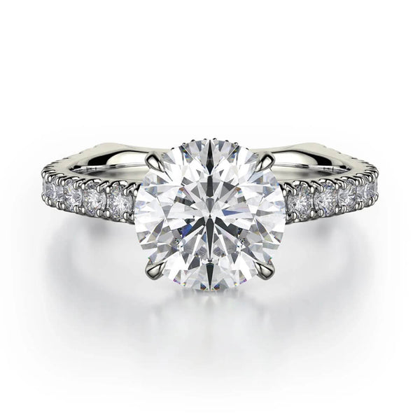 Michael M CROWN Round Center Diamond Engagement Ring R751-2