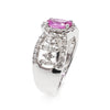 Estate 18K White Gold Pink Sapphire and Diamond Ring