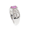 Estate 18K White Gold Pink Sapphire and Diamond Ring