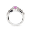 Estate 18K White Gold Pink Sapphire and Diamond Ring