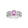 Estate 18K White Gold Pink Sapphire and Diamond Ring