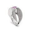 18K White Gold Pink Sapphire and Diamond Ring