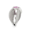 18K White Gold Pink Sapphire and Diamond Ring