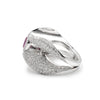 18K White Gold Pink Sapphire and Diamond Ring