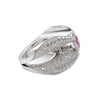 18K White Gold Pink Sapphire and Diamond Ring