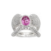 18K White Gold Pink Sapphire and Diamond Ring