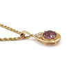 18K Yellow Gold Pink Tourmaline and Diamond Pendant Necklace