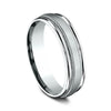 Benchmark Milgrain Satin Center 6mm Men's Wedding Band RECF7601S14KW