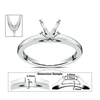 14K White Gold Solitaire Ring Setting