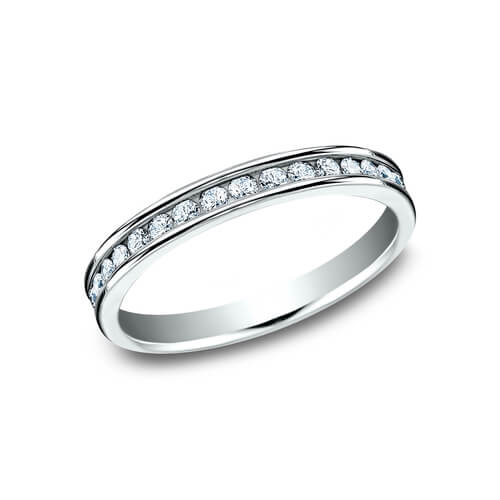 14K White Gold Ladies Diamond Wedding Band 513523