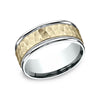 Benchmark Two Tone 8MM Hammered Center Men's Band CF178308