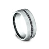 14K White Gold Satin finish 7.5mm Black Diamond Men's Wedding Band CF71755114KW