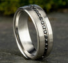 14K White Gold Satin finish 7.5mm Black Diamond Men's Wedding Band CF71755114KW