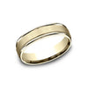 14K Yellow Gold Satin Center 6mm Men's Band RECF7602S14KY