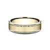 14K Yellow Gold Satin Center 6mm Men's Band RECF7602S14KY