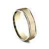 14K Yellow Gold Satin Center 6.5mm Men's Band RELCF76502S14KY