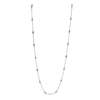 14K White Gold Round Diamond Chain Necklace, 18 inches long