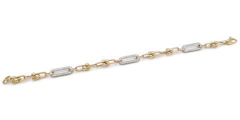 14K Yellow and White Gold Diamond Tennis Bracelet, 2.02ctw, 8.60g