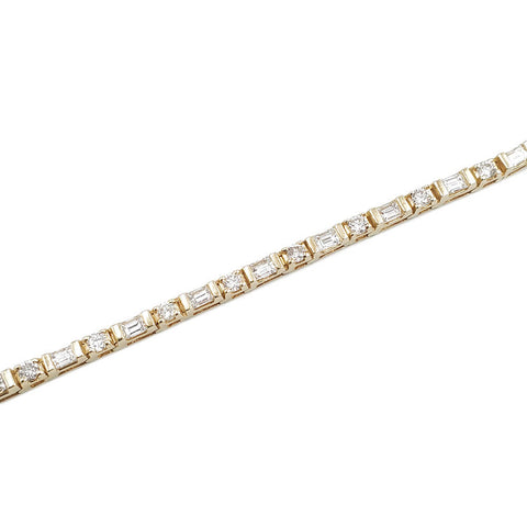 Estate 14K Yellow Gold Diamond Tennis Bracelet, 3.40ctw, 13.5g