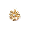 Estate 14K Yellow Gold Flower Design Diamond Pin / Pendant, 4.8g