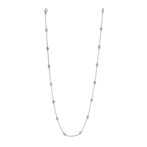 14K White Gold Diamond Chain Necklace N4964W7-18