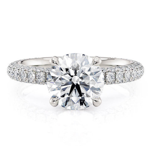 Michael M CROWN 18K White Gold Engagement Ring R787-2